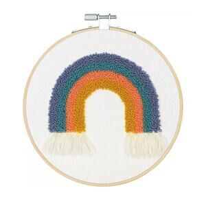 72-76200 Rainbow Punch Needle Embroidery Kit, 8'' Diameter craft easy NEW